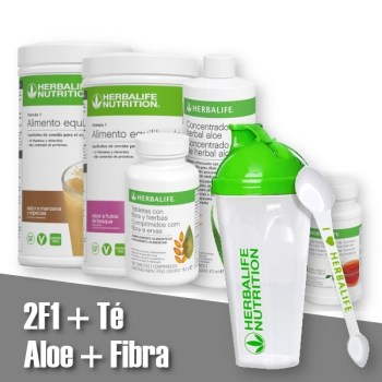 2 F1 | Té | Aloe vera | Fibra y hierbas + Accesorios